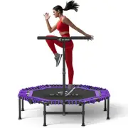 48in Folding Trampoline Mini Rebounder Fitness Trampoline with Adjustable Foa...