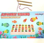 Wooden Fishing Game Alphabet Sorting Puzzle Magnetic Montessori Letters