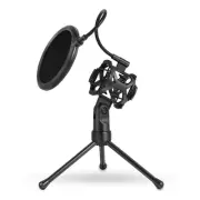 Microphone Shock Mount and Windscreen Height Adjustable Tripod For Recording
