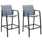 vidaXL Garden Bar Chairs 2 pcs Grey Textilene HEE