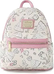 [Loungefly] x Disney Beauty and the Beast Belle Pink Allover-Print Mini Backpack