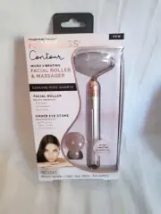FT FLAWLESS contour rose quartz facial roller w/ eye stone - micro vibration