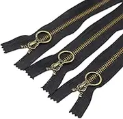 YaHoGa 10PCS 7 Inch (18cm) #5 Antique Brass Plated Metal Zippers Bulk Close End Metal Zippers for Sewing Purse Bags Crafts (#5 Anti-Brass)