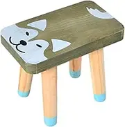 WHAMVOX Ergonomic Children Step Stool Wooden Boys and Girls' Stool Home Yard Footstool