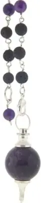 Pendulum Sephoroton w/Lava Beads - Amethyst