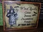 Vintage Sign Witch Spells Incantations, Potions, Curses, Rituals Halloween
