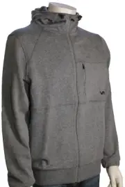 RVCA Tech Fleece Zip-Up Hoody - Heather Grey - New