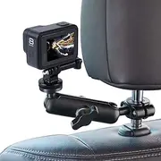 WADAHEFA 360° Rotating Sports Camera Bracket, Motorcycle Rearview Mirror, car seat mounting Bracket, Used for Go Pro Hero5/6/7/8/9 + Sports Camera Accessories.