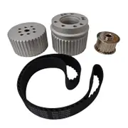 [MaXpeedingrods] Billet Aluminum Gilmer Belt Drive Pulley Kit For Small Block compatible for Chevy 327 350 400