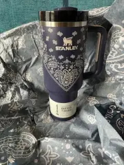 Stanley Quencher Tumbler Mesa Rose 40 oz Blue Corn Paisley Bandana Design - NEW