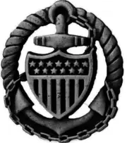 Vanguard COAST GUARD BADGE: OFFICER IN CHARGE AFLOAT - REGULATION SIZE