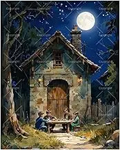 TAOPAOLAB Countryside Life Paint by Numbers Kit for Adults - DIY Family Dinner Scene Painting on Canvas 16x20In, Acrylic Paint Set, Suitable for Beginners, Art for Home Decoration or Gifts