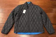 Robert Graham X Black Blue Reversible Mens XL Zip Quilted Puffer Jacket Coat NWT