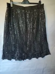 AX PARIS CURVE black silver sparkly knee length evening skirt size 24 NEW