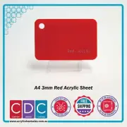 A4 Red 4 Pack 3mm Acrylic Perspex Sheet