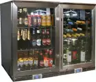 Alfresco Outdoor Bar Fridge 258 Litre Stainless LOW E Glass 2 Door Hold 140 Cans