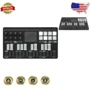 USB Battery-Powered MIDI Controller - 25 Keys and 8 Pads for Music Production