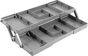 Drawer Organizer, Expandable Junk Drawer Organizer, Smart Drawers Organizer, Multi Level Shallow Office Cosmetic Tray with Divider, Folding Desk Jewelry Storage Organizer for Makeup (2 Tier)