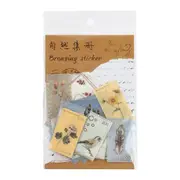 40pcs/pack Museum Series Decorative Stickers Scrapbooking Stick Label Diary Album Stationery Retro Stamp Plant Sticker