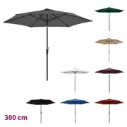 Outdoor Parasol with LED Lights and Steel Pole 300cm Multi Colours vidaXL