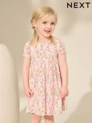 Floral Short Sleeve Jersey Summer Dress (3mths-7yrs) (AG9786) | $13 - $18
