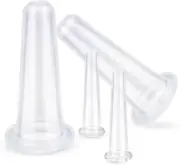4Pcs Transparent Massage Cupping Set Silicone Mini Facial Cups Face Massager Helper Skin Care Neck Back Eyes Massaging Cup Safe to Use, Don't Worry About Burns, Massage Tools and Equipment