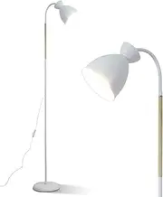 rotatable floor lamp white, E27 fitting max 60W, 1 bulb (without ), floor lamp living room height 159CM, retro metal floor lamp for bedroom, study,