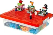 MACOPRO Toys Storage Organizer Box for Lego, Toy Box with Building Plate Lid and Removable Tray, Building Block Storage