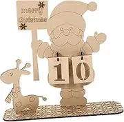 Alipis 1 Set Tabletop Calendar DIY Xmas Advent Calendar Wooden Countdown Calendar Decor Christmas