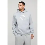 Mens Grey Oversized Paint Splatter Limited Edition Hoodie