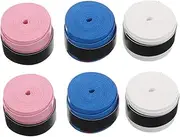 Mipcase 6pcs Badminton Racket Overgrip Tape Sweat Absorbent Slip Tennis Bat Grip Cover for Enhanced Performance Elastic Handle Tape for Courts