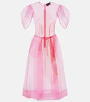 [Simone Rocha] Simone Rocha Printed organza midi dress AU 10 pink