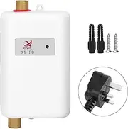Water Heater White Mini Tankless Instant Hot Water Heater Bathroom Kitchen Washing for Hot and Cold Dual-use Water Heater UK 220V 3000W