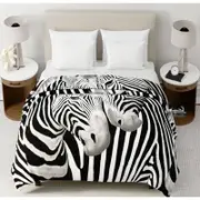 Renee Taylor Acrylic Printed Mink Blanket 220x240cms - Zebra