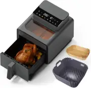 10-in-1 Air Fryer Oven, Compact Large Capacity 8L, Equipped with Rapid Air Bakin