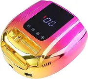 96W Rechargeable Cordless UV LED Nail Lamp, Portable Nail Polish Curing Lamp with LCD Display Auto Sensor, 4 Timer Setting and Smart Sensor Nail Dryer (Gold)