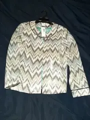 NWT Chico's Women's 2 (12) Shimmer Kat's Meow Sequin Jewel Jacket Seascape