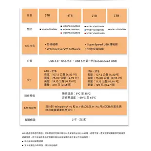 WD 1TB 2TB 4TB 5TB my passport 威騰 USB 3.0 2.5吋 外接 行動硬碟-黑色