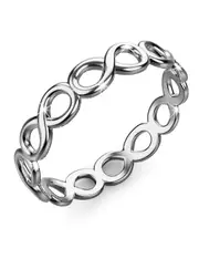 Solid 925 Sterling Silver Infinity Stacking Ring