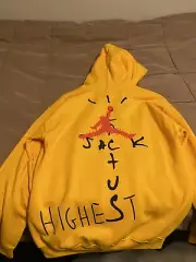 Travis Scott Cactus Jack x Jordan Nike Hoodie Gold Highest In The Room - Size M