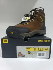 Caterpillar Men's 13M Brown Leather Waterproof Composite Toe Work Boots P90702