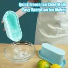 Ice Cube Mold with Lid Secure Bucket Flexible Silicone Tray for Quick Freezing