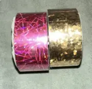 Scotch Expressions Washi Tape. Pink &Gold Glitter. Lot Of 2. New In Packaging.