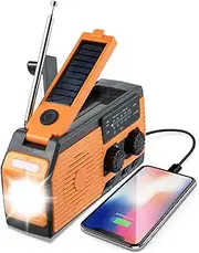 Solar Emergency Hand Crank Weather Radio, Portable Emergency Radio 5000mAh AM/FM/WB NOAA Weather LED Flashlight for Outdoor Camping Hiking