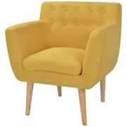 vidaXL Armchair Single Sofa French Couch Seat Furniture Padded Fabric Yellow