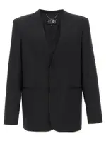 [Mm6 Maison Margiela] Mm6 Maison Margiela-Single-Breasted Blazer Nero-Uomo 50IT Black