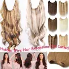 100% Real Remy Human Hair Extensions Invisible Secret Headband Wire In Weft J803