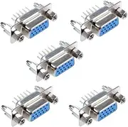 5Pcs DB15 Lock Screw Type D-SUB VGA Male 3Row 15Pin Connector Adaptor Replacement
