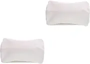 2pcs Cylindrical Headrest Car Pillows Neck Support Pillow Cylinder Pillow Case Pillow Cover Reusable Neck Pillows Cover Car Headrest Case Zip Pillow Case White Crystal Velvet