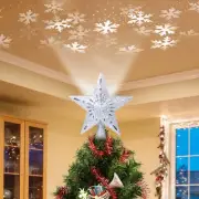 Christmas Tree Topper Lighted Star [Silver],3D Hollow Sparkling Star Christma...